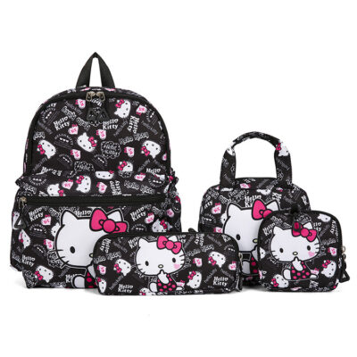 O1CN01TwFA291h6TgnQnDof_!!6000000004228-0-cib Four-Piece Double Shoulder Backpack-Black Hello Kitty