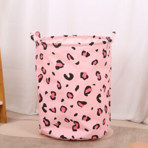 Oxford Cloth Storage Basket-Pink Leopard Print 40*50