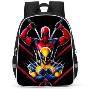 Student Backpack-Wolverine and Deadpool 13-inch Black - 12