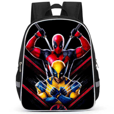 Student Backpack-Wolverine and Deadpool 13-inch Black - 12