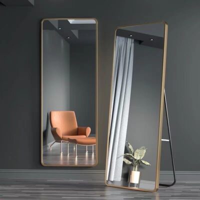 Full-length Mirror-Luxurious Blue Gold [Rounded Corners] Size : 40*150cm