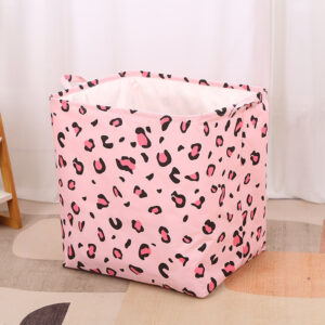 Oxford Cloth Storage Basket-Pink Leopard Print 210L