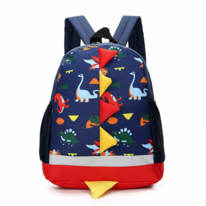 Cartoon Dinosaur Children's Backpack-Dark blue
