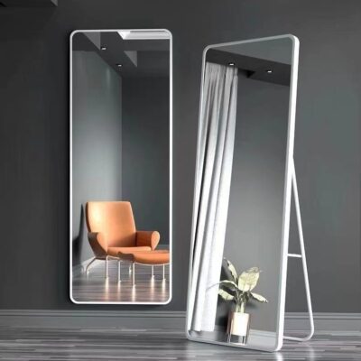 Full-length Mirror-Simple White [Rounded Corners] Size : 40*150cm