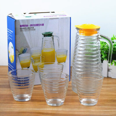 Glass Water Pitcher Set-5pcs