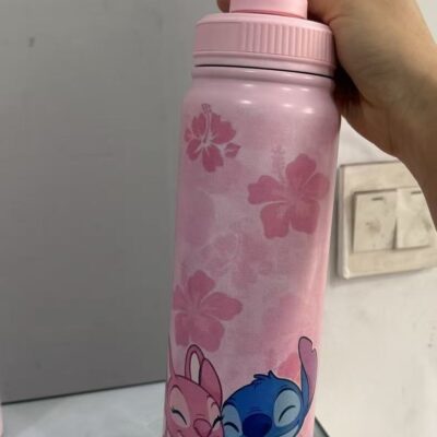 800ml Stainless Steel Stitch Thermos Cup- pink