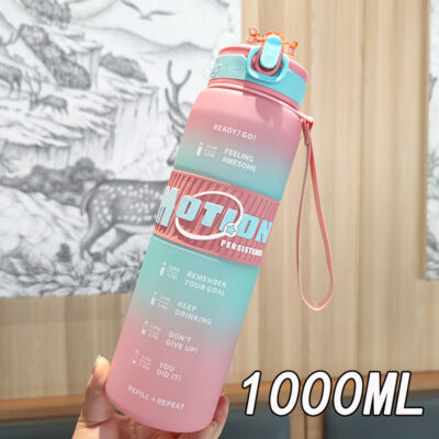 O1CN012XFlFQ1aDAAR1CLd2_!!6000000003295-0-cib 1000ml Gradient Frosted Water Bottle-Pink