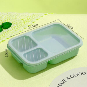 O1CN019WajAN1ag15v0LJBj_!!6000000003358-0-cib Wheat Straw Three-Compartment Lunch Box-Nordic Green