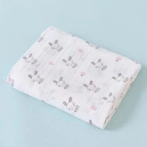 Double-layer Cotton Gauze Swaddle Blanket-Mushroom Rabbit