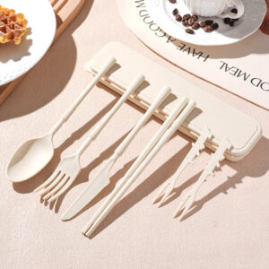 O1CN01G7RaiD20UGyTStnVp_!!6000000006852-0-cib Wheat Straw Cutlery Set-7-piece slim waist style set (beige)