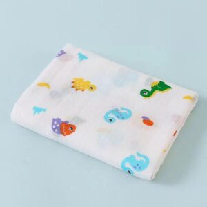 Double-layer Cotton Gauze Swaddle Blanket-Little Dinosaur