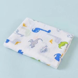 Double-layer Cotton Gauze Swaddle Blanket-Five versions of dinosaurs