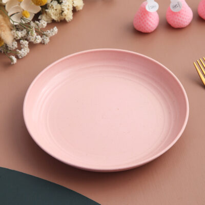 O1CN01PoZ6WQ1JnU6nLm7W1_!!6000000001073-0-cib 20cm Wheat Straw Plate-Nordic Pink