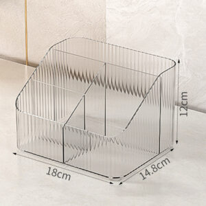 Desktop Cosmetic Organizer-Four-segment - Transparent
