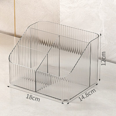 Desktop Cosmetic Organizer-Four-segment - Transparent