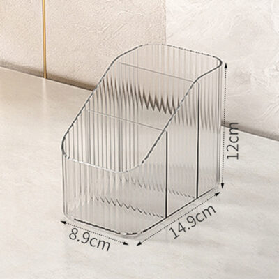 Desktop Cosmetic Organizer-Three-section - Transparent