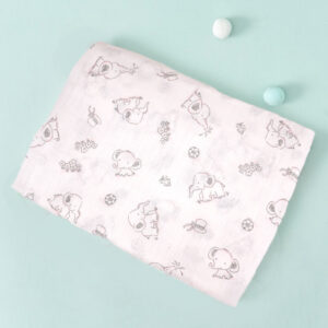 Double-layer Cotton Gauze Swaddle Blanket-Mido Elephant
