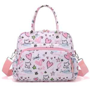 Printed Shoulder Bag-Heart-shaped kitten