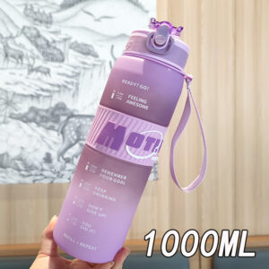 1000ml Gradient Frosted Water Bottle-Purple