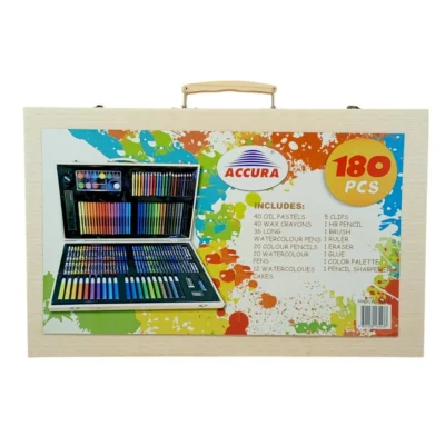 180Pcs-Multiple-Coloring-Set-Wooden-Briefcase-Kit-1 180Pcs Multiple Coloring Set Wooden Briefcase Kit