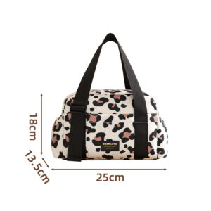 Large-capacity Lunchbox Bag-Beige leopard print