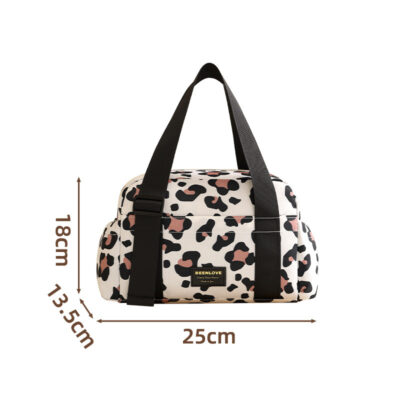 Large-capacity Lunchbox Bag-Beige leopard print