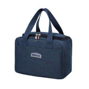 Square Portable Lunch Bag-Navy Blue