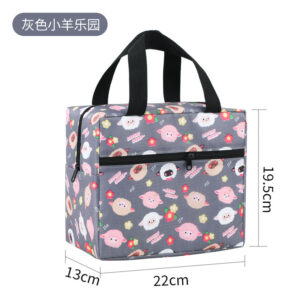 Insulated Lunch Bag-Gray Little Sheep Paradise