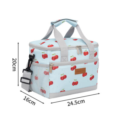 Insulated Tote Bag-Blue Cherry