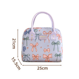 Portable Lunchbox Bag-Blue bow