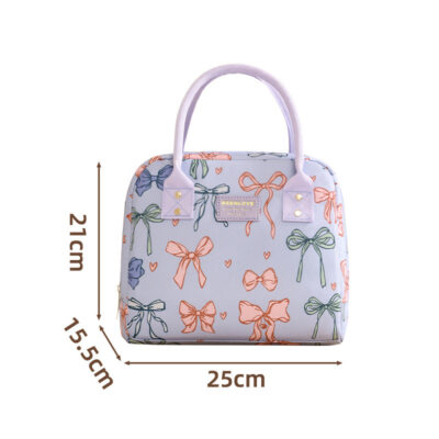 Portable Lunchbox Bag-Blue bow