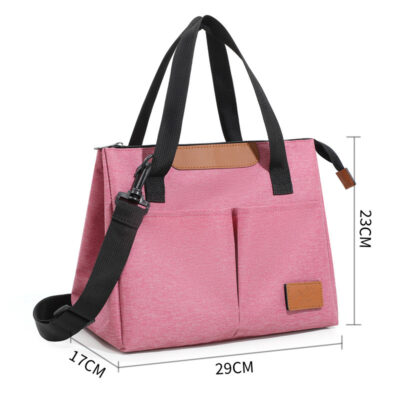 Triangular Lunch Bag-Rose Red