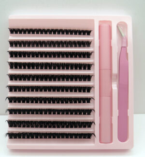 Cluster Lashes-10-row washboard + glue tweezers