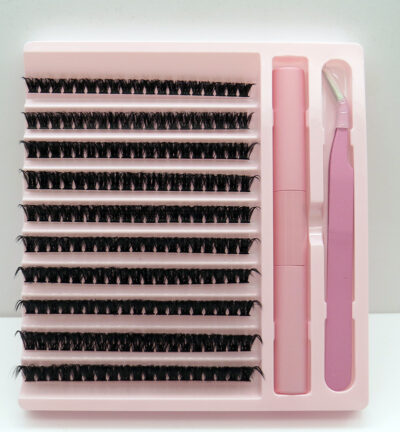 Cluster Lashes-10-row washboard + glue tweezers