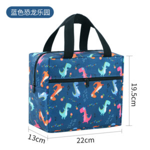 Insulated Lunch Bag-Blue Dinosaur Park