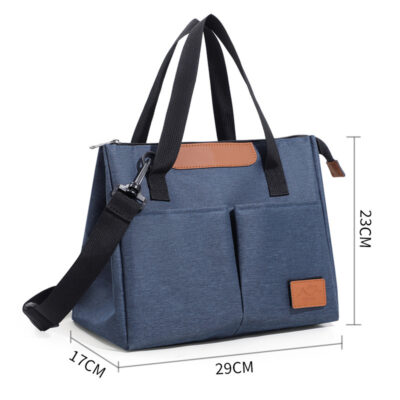 Triangular Lunch Bag-Navy blue