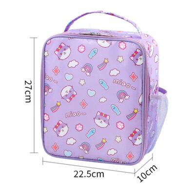 Square Insulated Lunch Bag-Purple