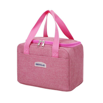 Square Portable Lunch Bag-Rose Red