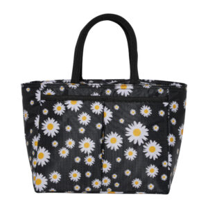 Daisy-patterned Stylish Lunch Bag-Black