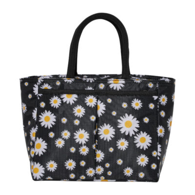 Daisy-patterned Stylish Lunch Bag-Black