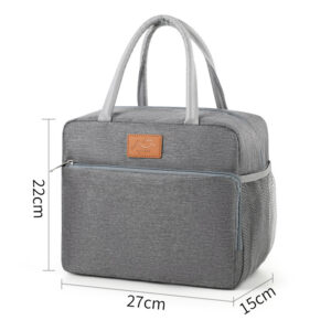 Cloth Thickened Tote Lunch Bag-Gray