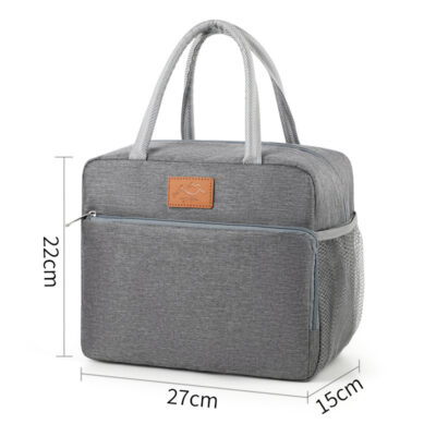 Cloth Thickened Tote Lunch Bag-Gray