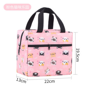 Insulated Lunch Bag-Pink Cat Paradise