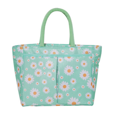 Daisy-patterned Stylish Lunch Bag-Light green