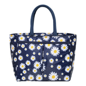 Daisy-patterned Stylish Lunch Bag-Navy blue