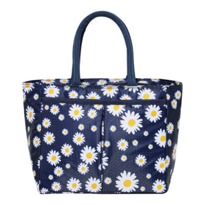 Daisy-patterned Stylish Lunch Bag-Navy blue