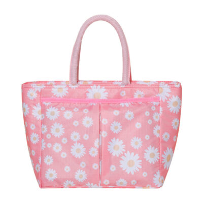 Daisy-patterned Stylish Lunch Bag-Light pink