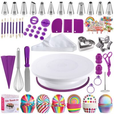 O1CN01HqFi4O27ZUnROJRNR_!!6000000007811-0-cib 255-piece Cake Turntable Set-purple