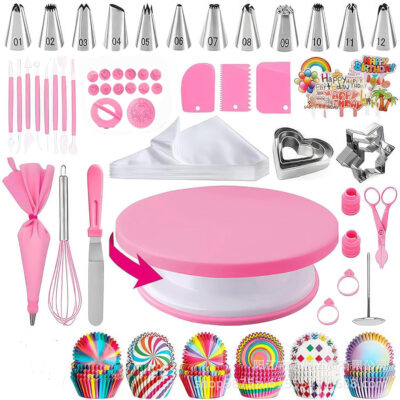 O1CN01bKdshb1E6MjhjcReZ_!!6000000000302-0-cib 255-piece Cake Turntable Set-pink